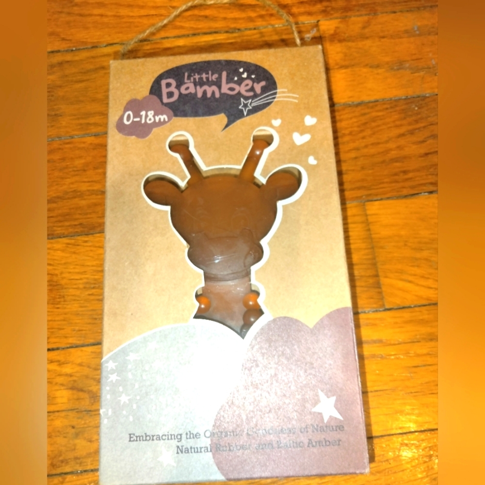 Little Bamber Natural Rubber Giraffe Baby Teether